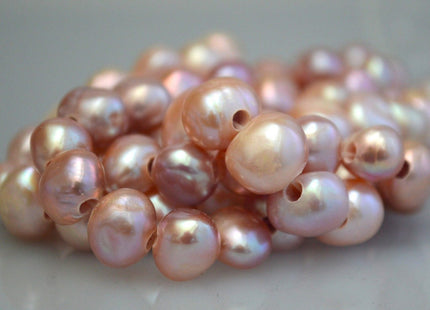 11-12 mm AAA Natural Pink Large Hole Freshwater Pearls 2.1 mm Hole, Natural Pink Nugget Pearl Genuine Natural Pink Nugget Beads #48