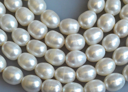 10x12 mm AAA Large Hole Natural White Freshwater Pearl Bead Rice Shape Very Nice Luster Genuine Large Hole Freshwater Pearl Beads #71