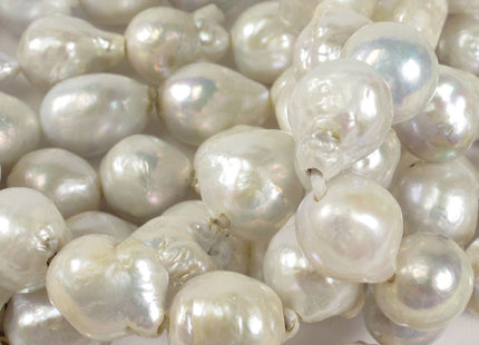 12-14mm Approx. Natural White Large Hole Graduated Baroque Pearl Beads, Natural Baroque Pearls, Ivory Baroque Beads #118