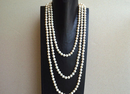 72 inches 8-8.5mm White OR Champange AAA Potato Genuine Freshwater Pearl Necklace, Bridal Pearl Necklace, Long Pearl Necklaces #121