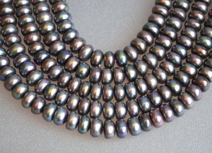 6 mm AA Button Freshwater Pearl, Peacock Freshwater Pearl Button Beads, Cultured Pearl Roundelle Beads #151
