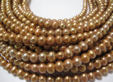 6 - 7mm Large Hole Medium Champagne Potato Freshwater Pearl 1.8mm Hole, Large Hole Pearl Beads, Genuine Freshwater Pearls #4