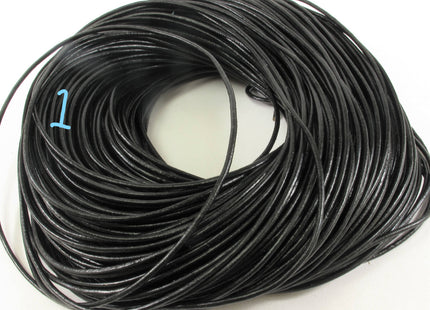 2.0 mm Round Leather Bead Stringing Cord Selling Per Foot, Soft Leather Round Cord, Leather Stringing Cord (325-Cord2mm)