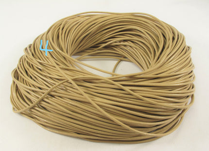 2.0 mm Round Leather Bead Stringing Cord Selling Per Foot, Soft Leather Round Cord, Leather Stringing Cord (325-Cord2mm)