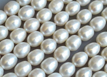 10x12 mm AAA Large Hole Natural White Freshwater Pearl Bead Rice Shape Very Nice Luster Genuine Large Hole Freshwater Pearl Beads #71