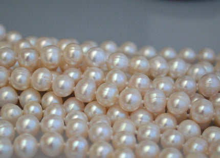 90 inches 8-8.5 mm Genuine AA Natural White Potato Pearl Necklace, Bridal Pearl Necklace, Wedding Necklace, Long Pearl Necklace #116