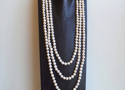 90 inches 8-8.5 mm Genuine AA Natural White Potato Pearl Necklace, Bridal Pearl Necklace, Wedding Necklace, Long Pearl Necklace #116