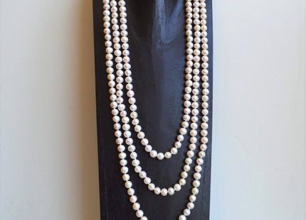 40/54/64/72/90 inches 8-8.5 mm Genuine AA Natural White Potato Pearl Necklace Bridal Wedding Long Pearl Necklace #116