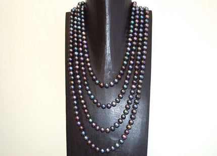 90 inches Genuine 8-8.5mm Peacock Potato Freshwater Pearl Necklace, Bridal Pearl Necklace, Wedding Necklace, Long Pearl Necklace #140