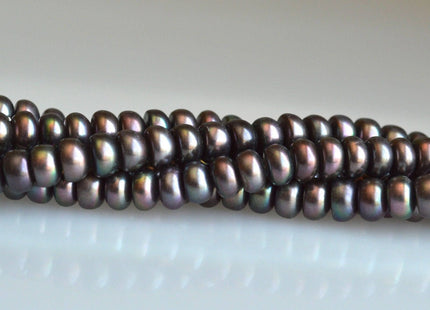 6 mm AA Button Freshwater Pearl, Peacock Freshwater Pearl Button Beads, Cultured Pearl Roundelle Beads #151