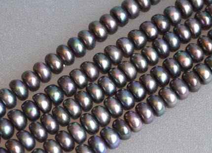 6 to 6.5 mm Button Freshwater Pearl, Peacock Freshwater Pearl Button Beads, Cultured Pearl Roundelle Beads, Peacock Button Pearls (151-BP06)