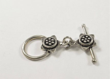 Antique Bali Style 925 Sterling Toggle Clasp Limited Edition Vintage Style Sterling Silver Finding Toggle Clasp, Silver Toggles #443