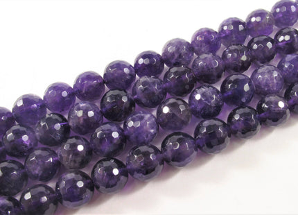 4mm 6mm 8mm 10mm 12mm Faceted Round Amethyst Beads February Birthstone Natural Genuine Natural Amethyst Beads 15.5 Inches Strand #3078
