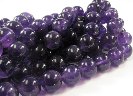 4mm 6mm 8mm 10mm 12mm AAA Top Quality Smooth Round Amethyst Beads, February Birthstone Beads Natural Darker Purple color Amethyst #486