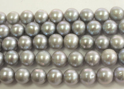 8.5-9 mm AA Gray Semi-Round / Potato Freshwater Pearls Genuine High Luster Near Round Silver Gray Freshwater Pearls #533