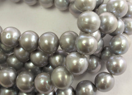 8.5-9 mm AA Gray Semi-Round / Potato Freshwater Pearls Genuine High Luster Near Round Silver Gray Freshwater Pearls #533