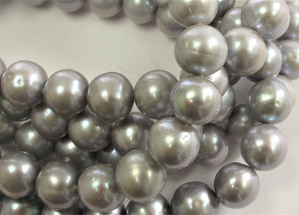 8.5-9 mm AA Gray Semi-Round / Potato Freshwater Pearls Genuine High Luster Near Round Silver Gray Freshwater Pearls #533
