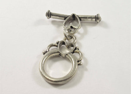 Antique Bali Style 925 Sterling Toggle Clasp Limited Edition Vintage Style Sterling Silver Finding Toggle Clasp, Silver Toggles #443