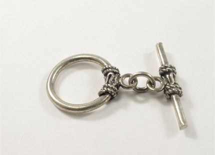 Antique Bali Style 925 Sterling Toggle Clasp Limited Edition Vintage Style Sterling Silver Finding Toggle Clasp, Silver Toggles (443-SCLMIX)