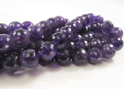 4mm 6mm 8mm 10mm 12mm Faceted Round Amethyst Beads February Birthstone Natural Genuine Natural Amethyst Beads 15.5 Inches Strand #3078