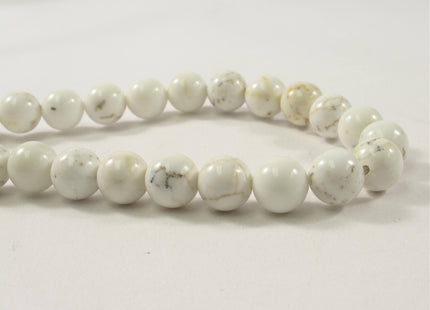 WHOLESALE 8 mm Smooth Round White OR Blue Howlite Jasper Gemstone Beads, Round Smooth Howlite Beads #498