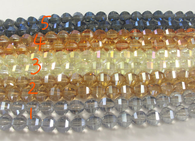 10 mm Faceted Diamond Crystal Beads, Glass Diamond Beads,Chinese Faceted Crystal Diamond Beads, Diamond Crystals, Faceted Beads (681-CSYL10)