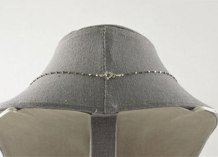 18 inch .925 Oxidized Sterling Silver Chain Necklace,Genuine Solid Sterling Silver Chain Necklace with Silver Square Bead Accent #628