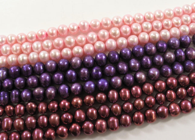 8-9 mm Potato Freshwater Pearl Beads Baby Pink, Cranberry OR Purple, Genuine Cultured Freshwater Pearl Beads, Potato Pearls #651