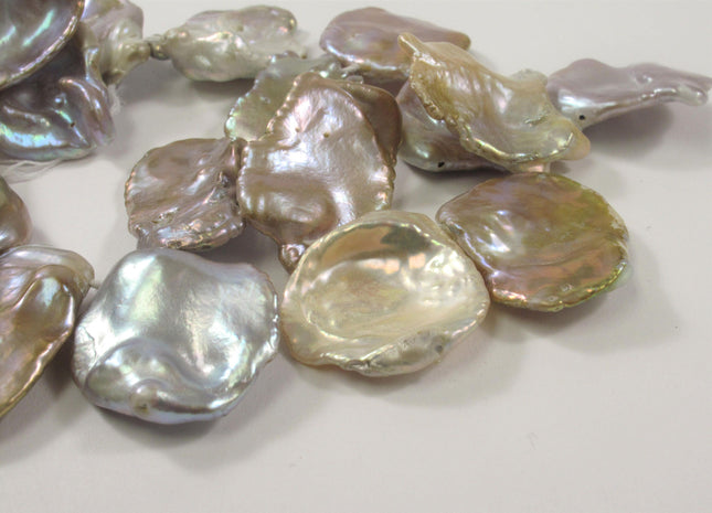 18-22 x30 mm Limited Rare Irregular Keishi Natural Seaweed Freshwater Pearl Beads,Genuine Natural Cultured Pearls - 2 PCS #691