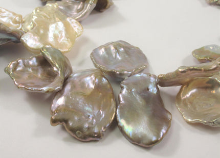 18-22 x30 mm Limited Rare Irregular Keishi Natural Seaweed Freshwater Pearl Beads,Genuine Natural Cultured Pearls - 2 PCS #691