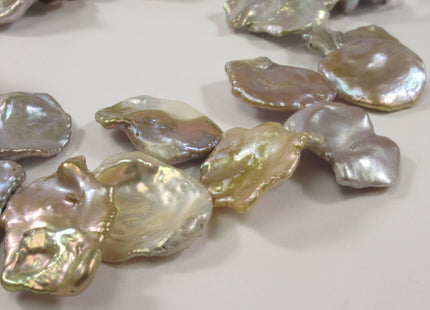 18-22 x30 mm Limited Rare Irregular Keishi Natural Seaweed Freshwater Pearl Beads,Genuine Natural Cultured Pearls - 2 PCS #691