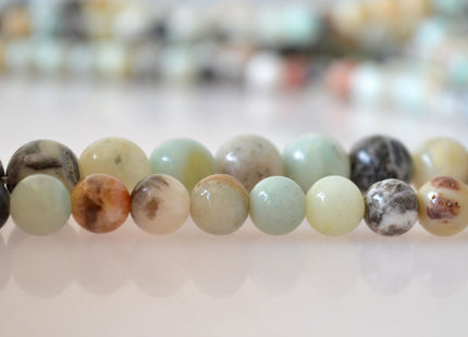 Flower Amazonite Semi Precious Stone Beads Natural Color Natural Amazonite Beads Size 8 and 10mm 16 inches # 2005