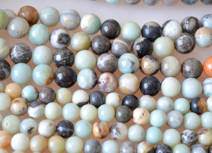 Flower Amazonite Semi Precious Stone Beads Natural Color Natural Amazonite Beads Size 8 and 10mm 16 inches # 2005