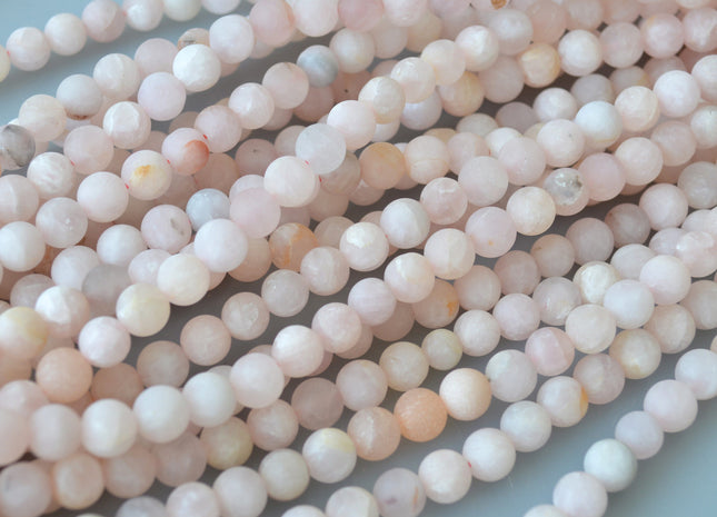 Natural Rose Quartz Gemstone Matt Beads Nutural Pink Color Round Shape Size 8mm #2014