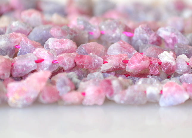 Natural Purple Pink Tourmaline Gemstone Beads Natural Small Rough Shape Size Approx. 6x8mm to 8x10mm #2019