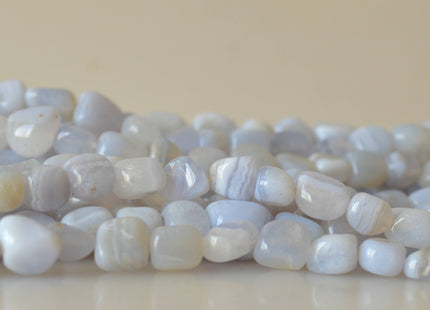 Natural Gemstone Chalcedony Beads Nutural Blue Color Nugget and Chips Shape Size Approx. 10x12mm and 5-6x8-10mm #2022