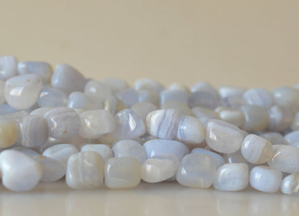 Natural Gemstone Chalcedony Beads Nutural Blue Color Nugget and Chips Shape Size Approx. 10x12mm and 5-6x8-10mm #2022