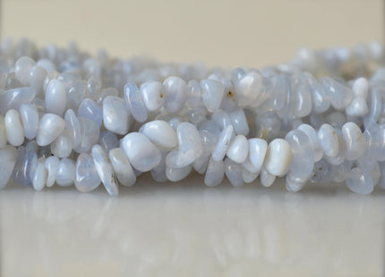 Natural Gemstone Chalcedony Beads Nutural Blue Color Nugget and Chips Shape Size Approx. 10x12mm and 5-6x8-10mm #2022
