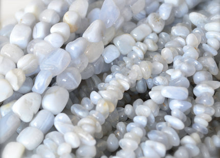 Natural Gemstone Chalcedony Beads Nutural Blue Color Nugget and Chips Shape Size Approx. 10x12mm and 5-6x8-10mm #2022