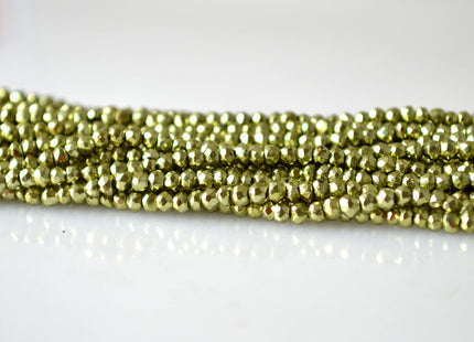Semi Precious Gemstone 3-4 mm Pyrite Beads Green Blue Copper Golden Color Faceted Round Shape Size Approx. 3-4mm #2029