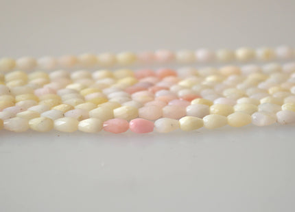 Semi Precious Gemstone Beads Pink-Opal Green-Aventurine and Chalcedony Natural Color Faceted Barrel Shape Size Approx. 3.5x5.5mm #2031