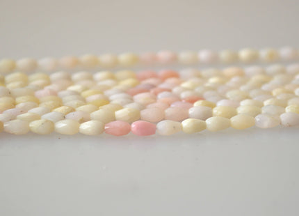 Semi Precious Gemstone Beads Pink-Opal Green-Aventurine and Chalcedony Natural Color Faceted Barrel Shape Size Approx. 3.5x5.5mm #2031
