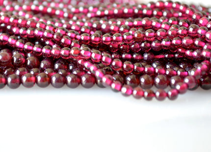 2mm 3mm 4mm AAA Natural Smooth Round Garnet Beads #2032