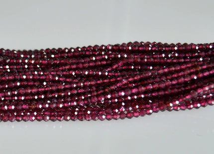 2mm Faceted Round Tiny Red Garnet Gemstone Beads 13 Inches Strand #2037