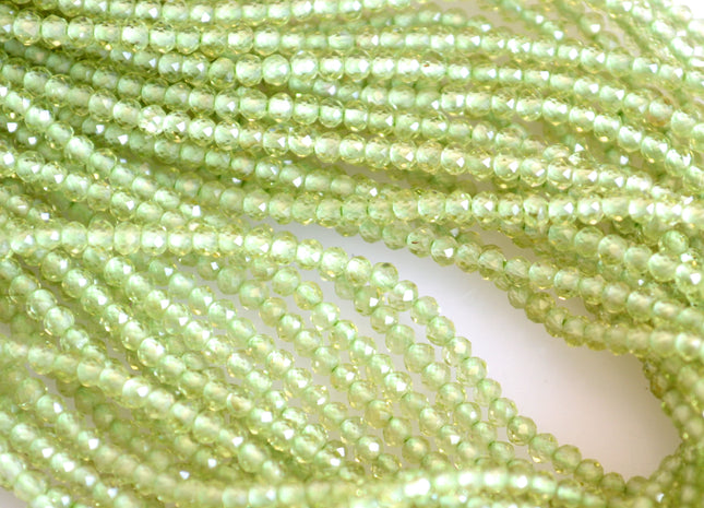Natural Gemstone Tiny Peridot Beads Natural Green Color Faceted Round Shape Size Approx. 2mm #2038