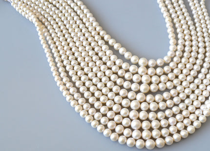 4-9mm AAA Natural White Perfect Round Freshwater Graduated Pearls High Luster Bridal White Cultured Freshwater Pearls #701