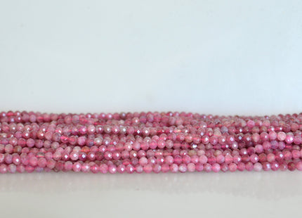 2mm 2.5mm OR 3.5mm Natural Pink Micro Faceted Round Tourmaline Gemstone Beads Tiny Pink Tourmaline Loose Beads #2051