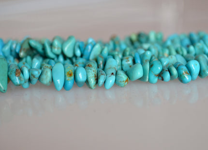 4-5x8-10 mm Natural Blue Turquoise Chips Gemstone Beads 16 Inches Strand #2071