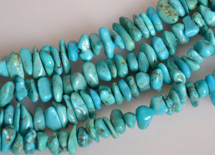 4-5x8-10 mm Natural Blue Turquoise Chips Gemstone Beads 16 Inches Strand #2071