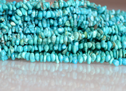 4-5x6-7 mm Natural Blue Turquoise Chips Gemstone Beads 16 Inches Strand #2074